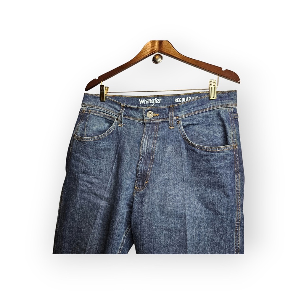 Wrangler Men’s Regular Fit Straight Leg Blue Jeans 34x34 - Picture 3 of 7